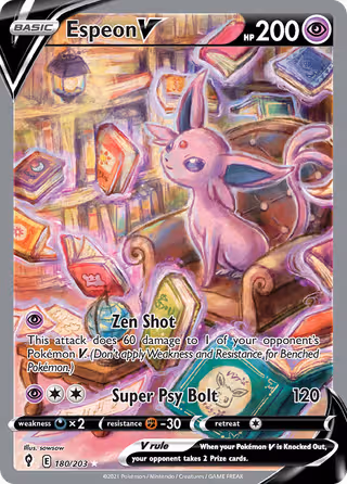 Espeon V 180/203 Pokemon card