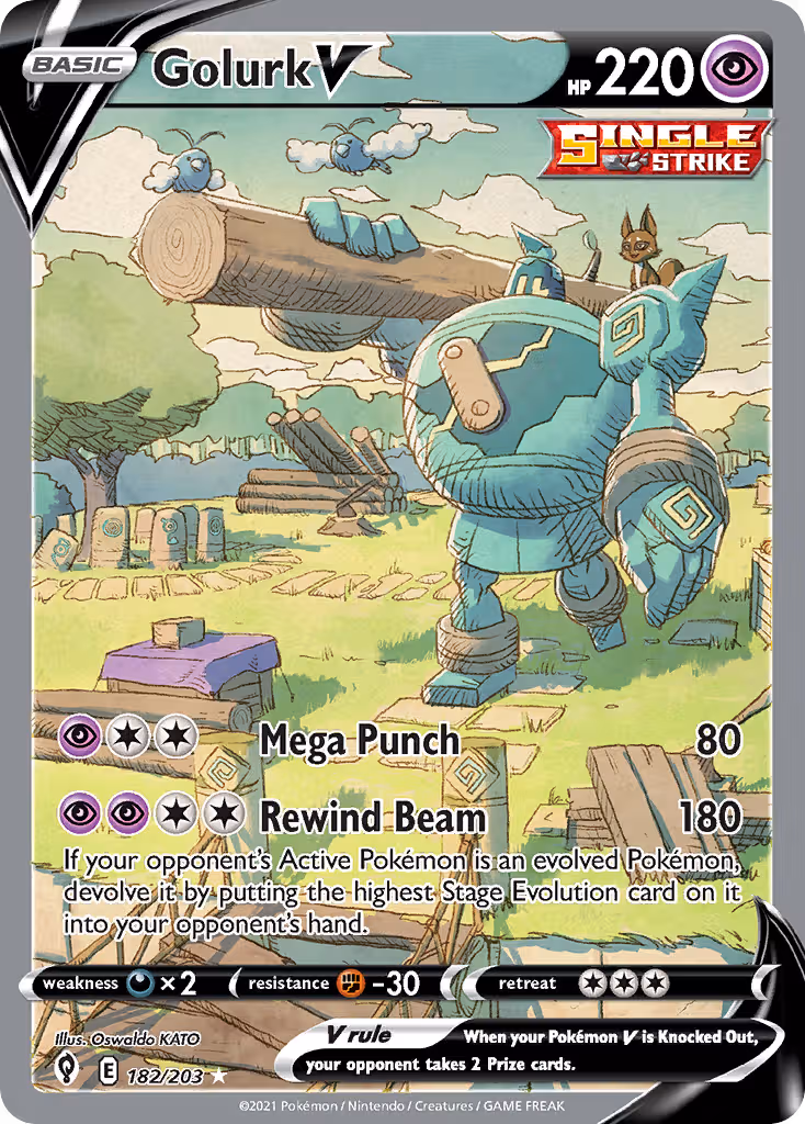 Golurk V 182/203 Pokemon card