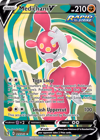 Medicham V 185/203 Pokemon card