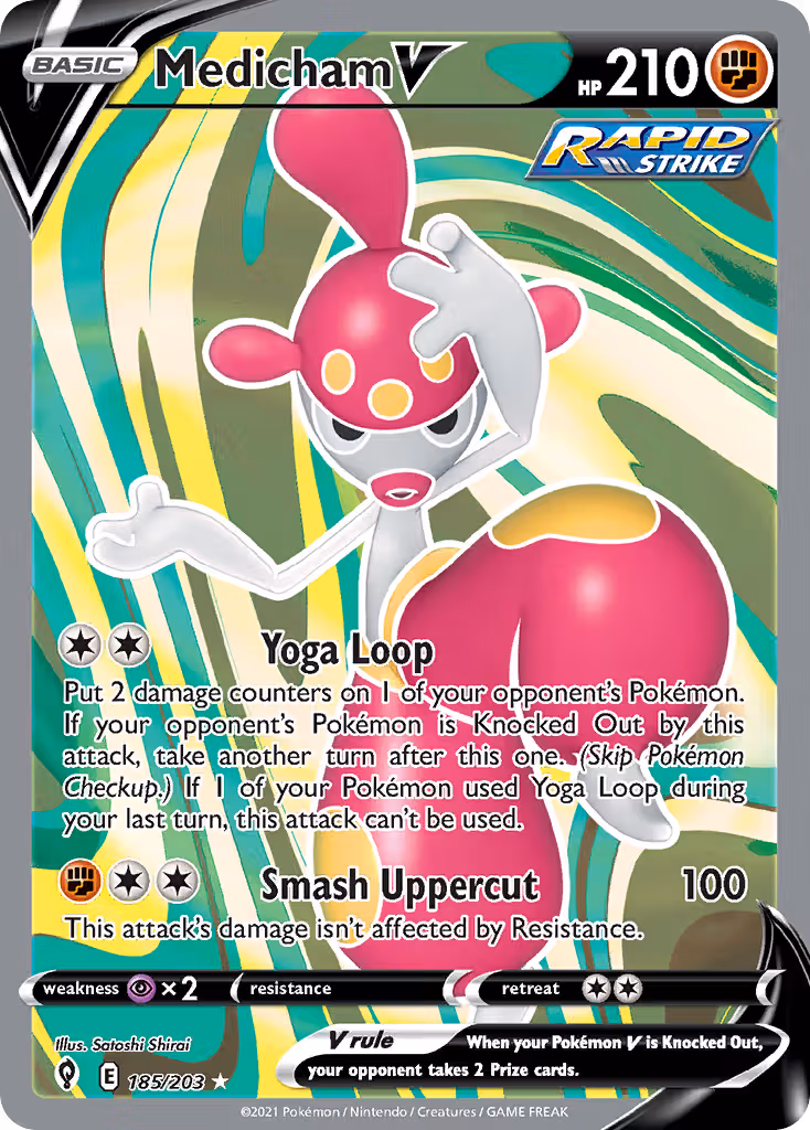 Medicham V 185/203 Pokemon card