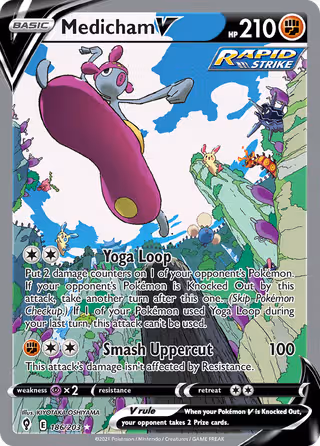 Medicham V 186/203 Pokemon card