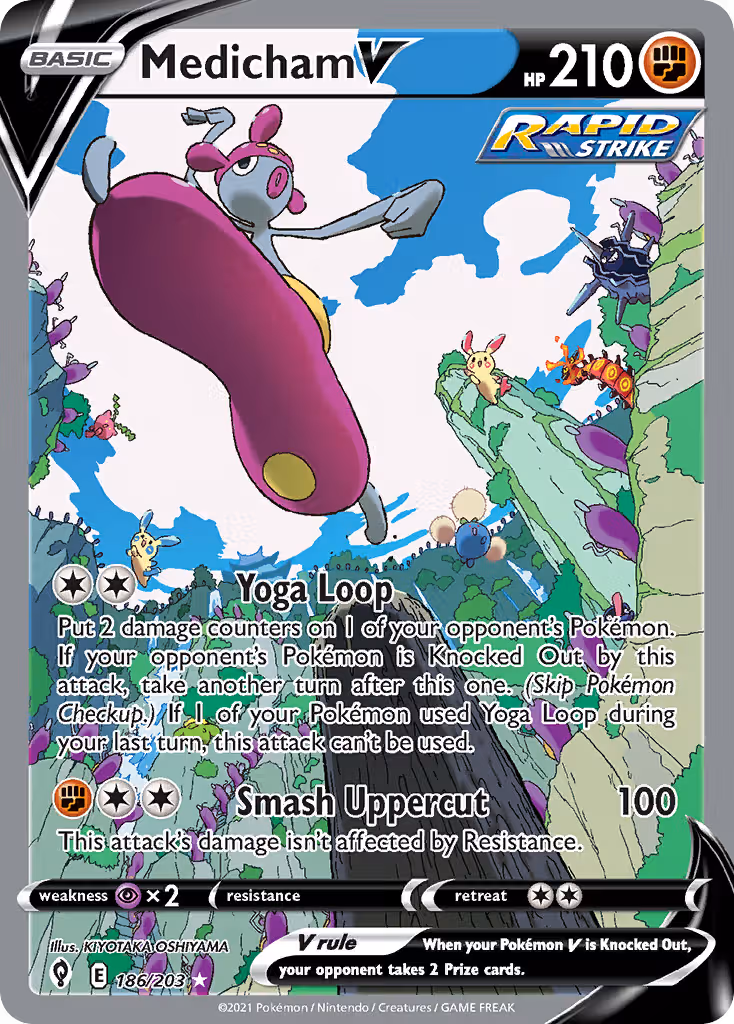Medicham V 186/203 Pokemon card