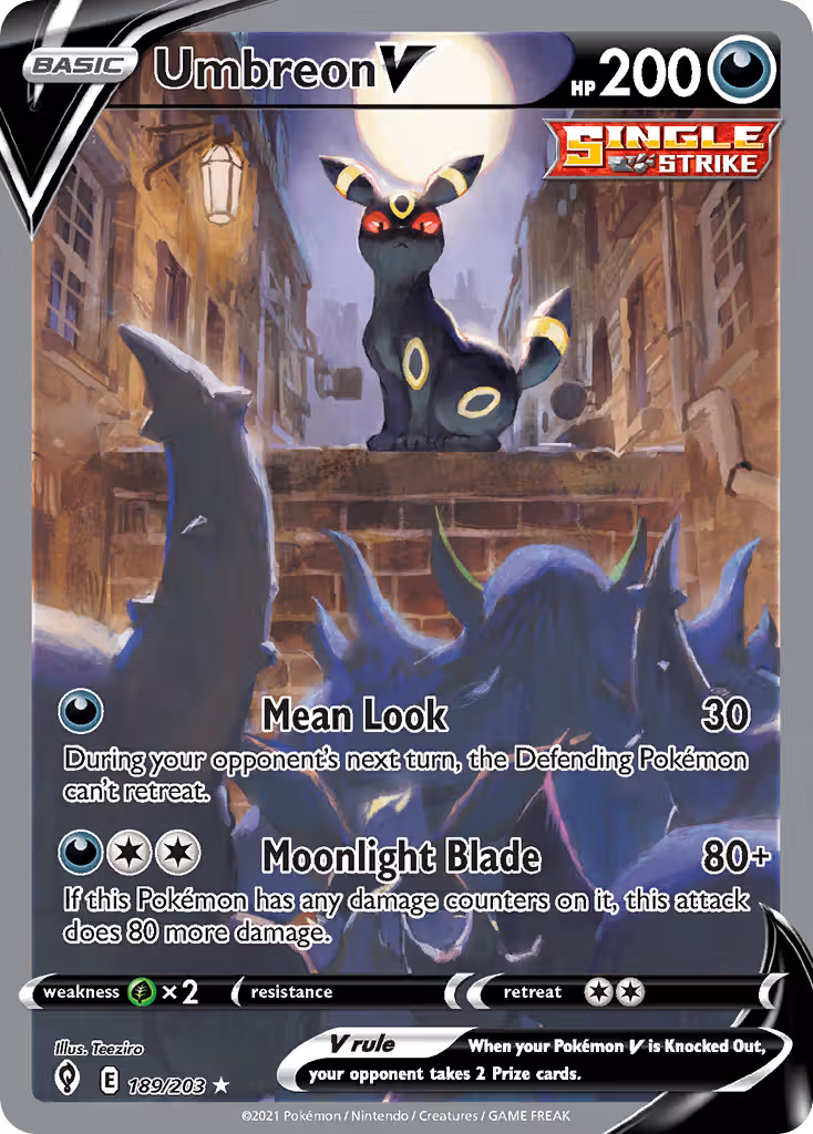 Umbreon V 189/203 Pokemon card