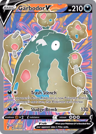 Garbodor V 190/203 Pokemon card