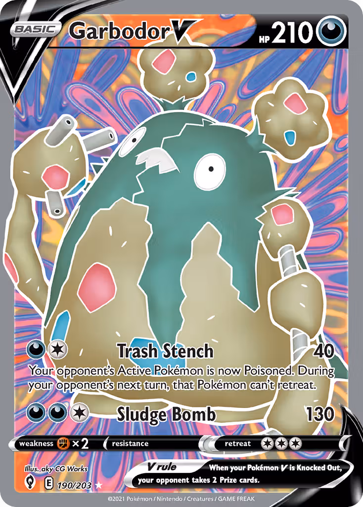 Garbodor V 190/203 Pokemon card