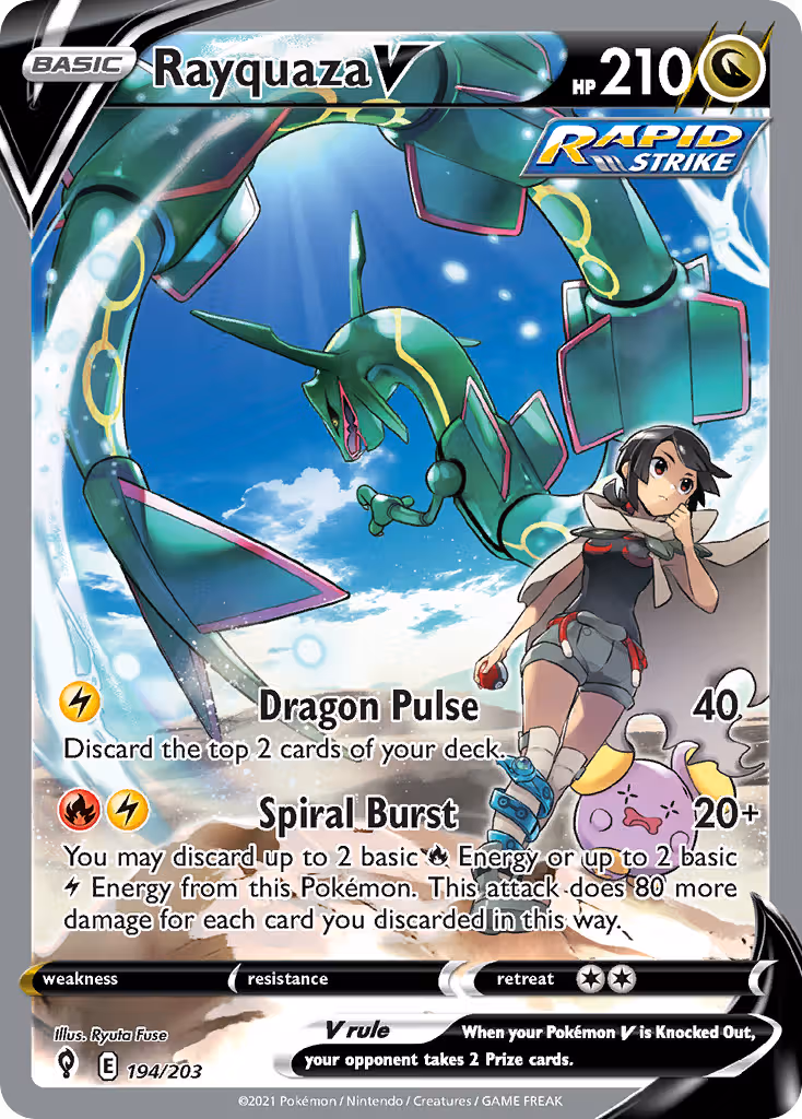 Rayquaza V 194/203 Pokemon card