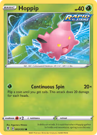Hoppip 2/203 Pokemon card