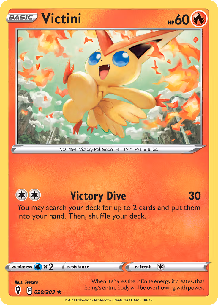 Victini 20/203 Pokemon card