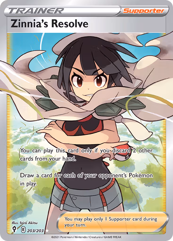 Zinnia's Resolve 203/203 Pokemon card