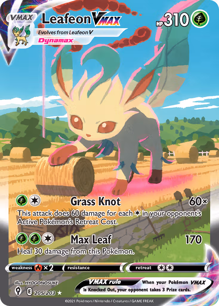 Leafeon VMAX 205/203 Pokemon card