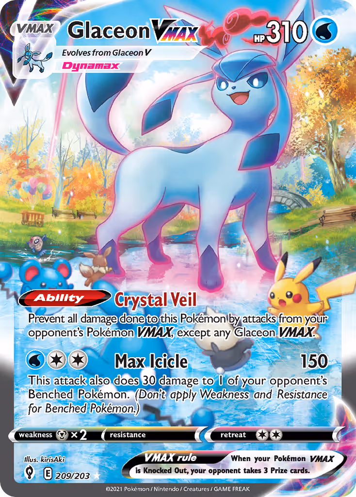 Glaceon VMAX 209/203 Pokemon card