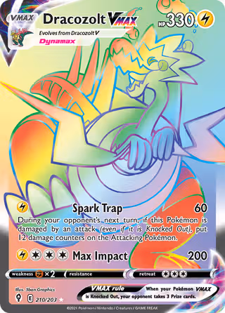 Dracozolt VMAX 210/203 Pokemon card