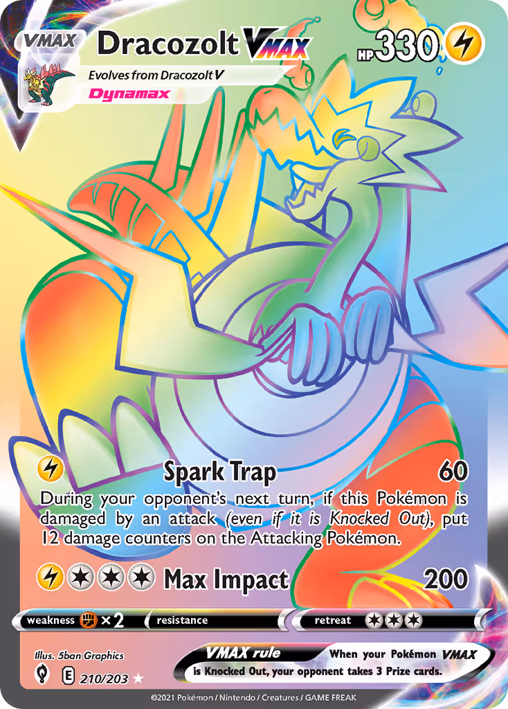 Dracozolt VMAX 210/203 Pokemon card