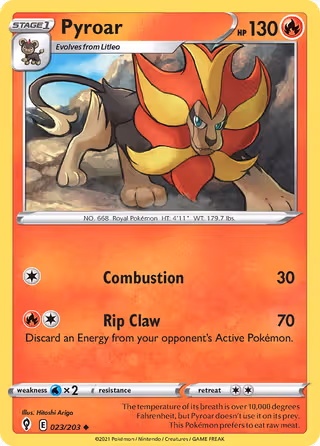 Pyroar 23/203 Pokemon card