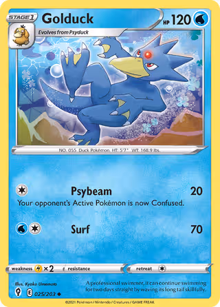 Golduck 25/203 Pokemon card