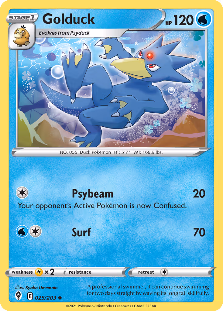 Golduck 25/203 Pokemon card