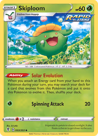 Skiploom 3/203 Pokemon card