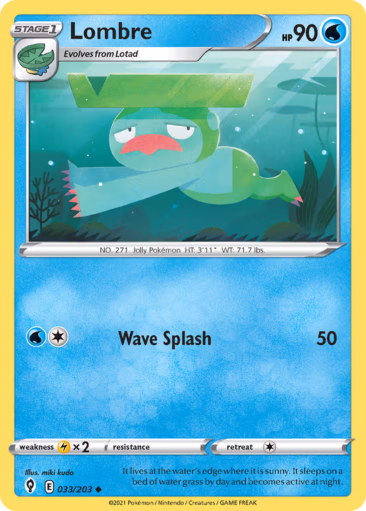 Lombre 33/203 Pokemon card