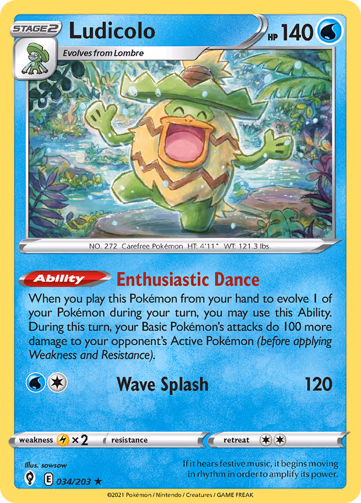 Ludicolo 34/203 Pokemon card