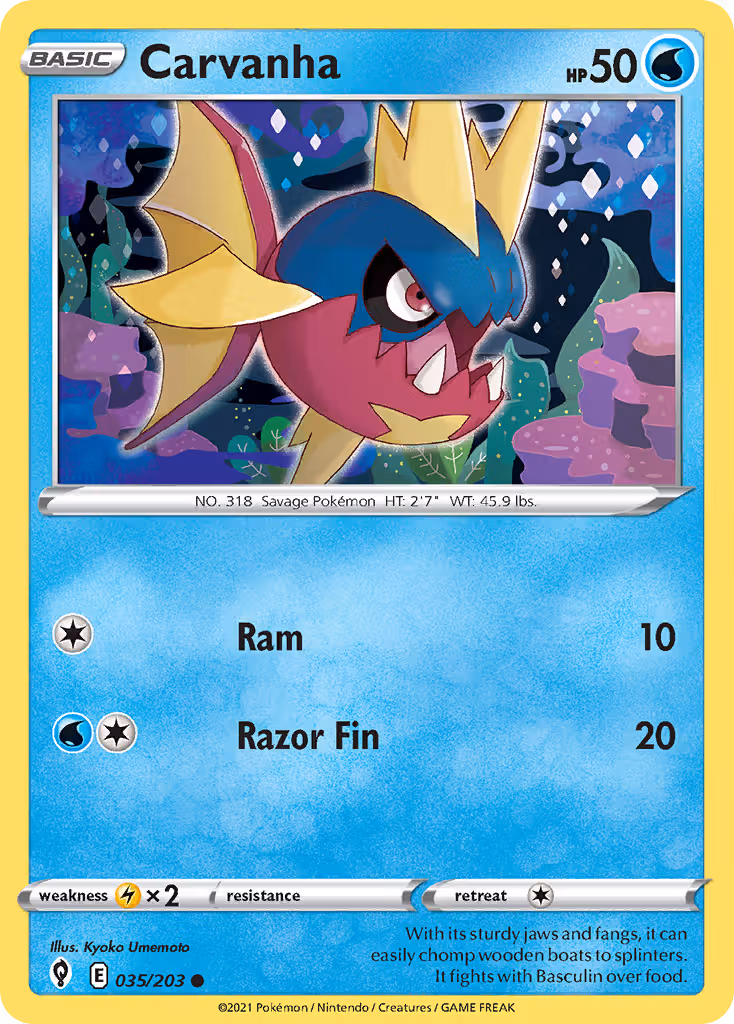 Carvanha 35/203 Pokemon card