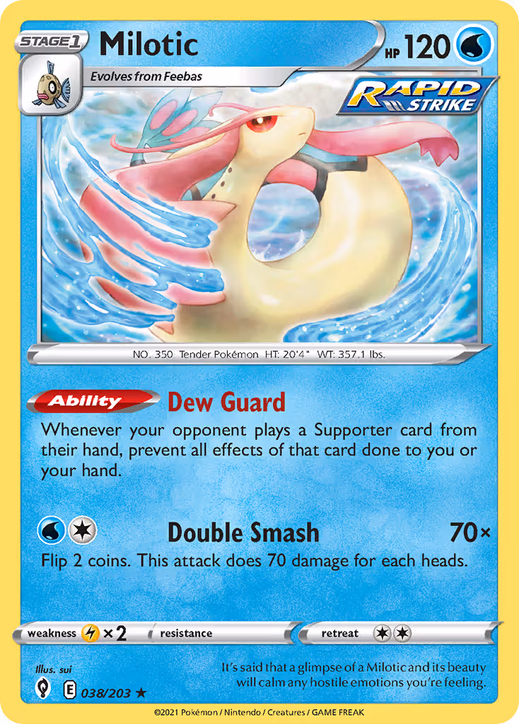 Milotic 38/203 Pokemon card