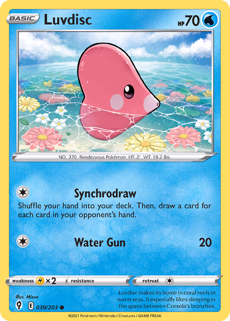 Luvdisc 39/203 Pokemon card