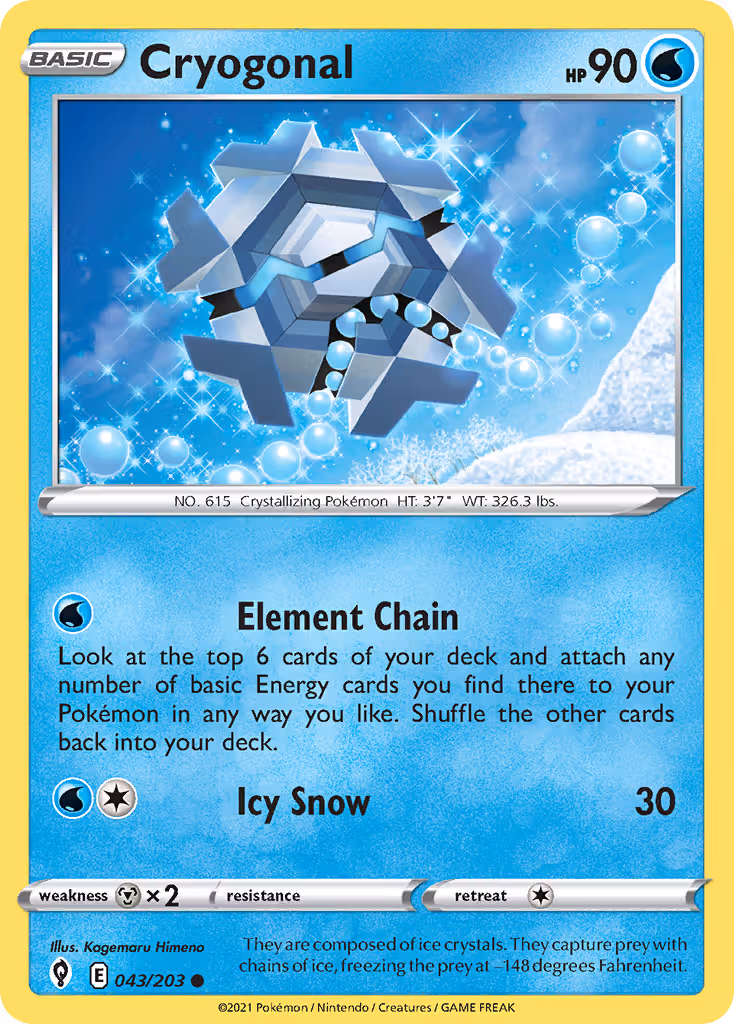 Cryogonal 43/203 Pokemon card