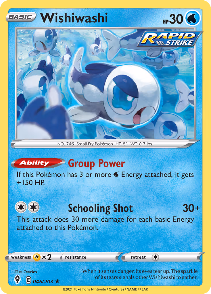 Wishiwashi 46/203 Pokemon card