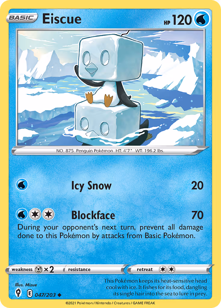Eiscue 47/203 Pokemon card