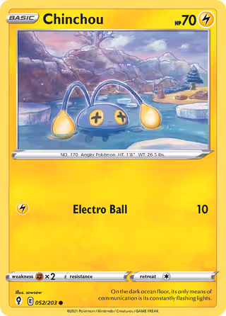 Chinchou 52/203 Pokemon card