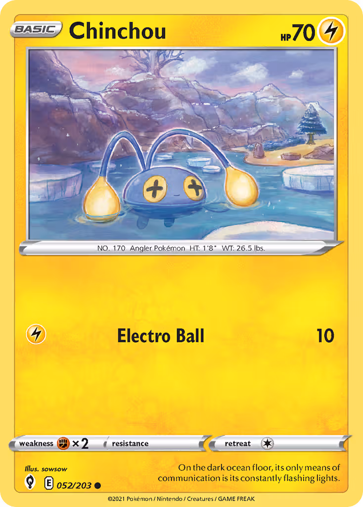 Chinchou 52/203 Pokemon card