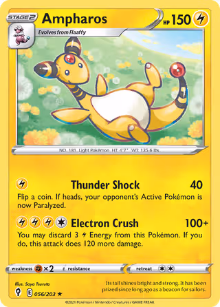 Ampharos 56/203 Pokemon card