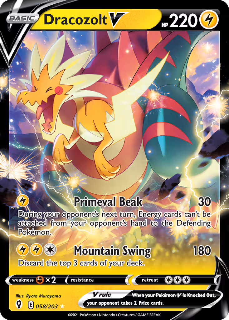 Dracozolt V 58/203 Pokemon card