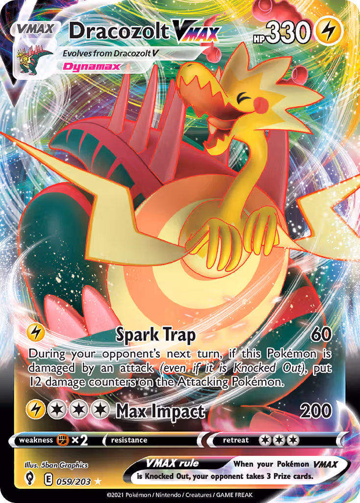 Dracozolt VMAX 59/203 Pokemon card