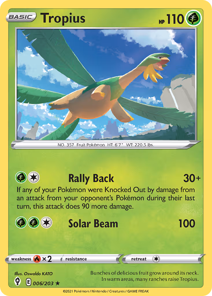 Tropius 6/203 Pokemon card