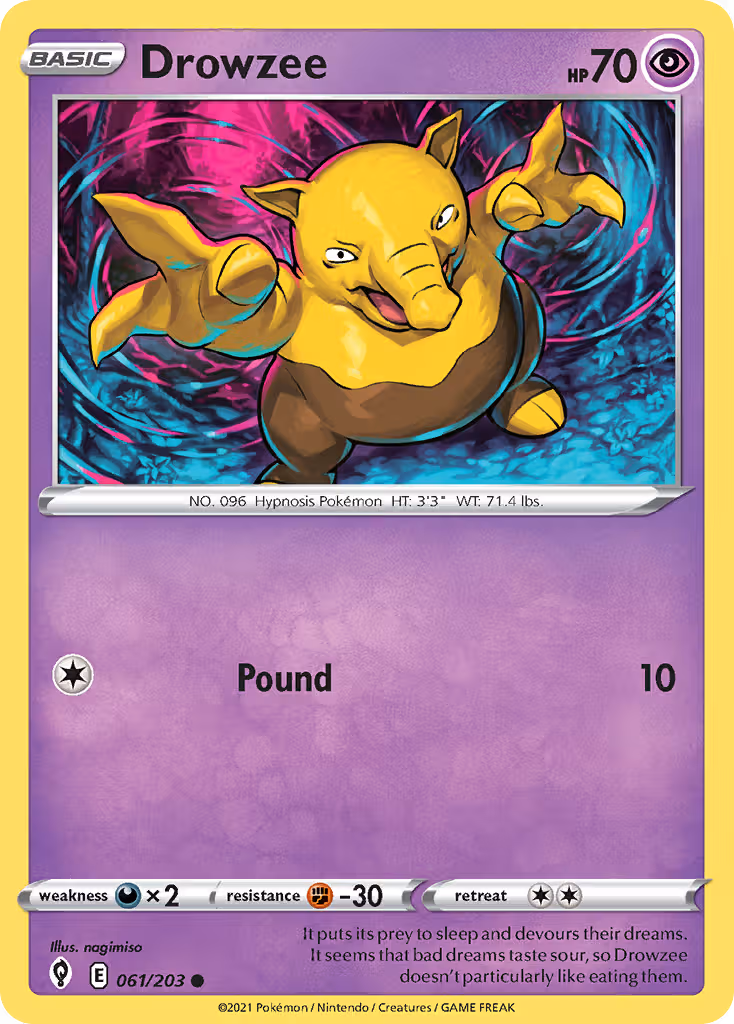 Drowzee 61/203 Pokemon card