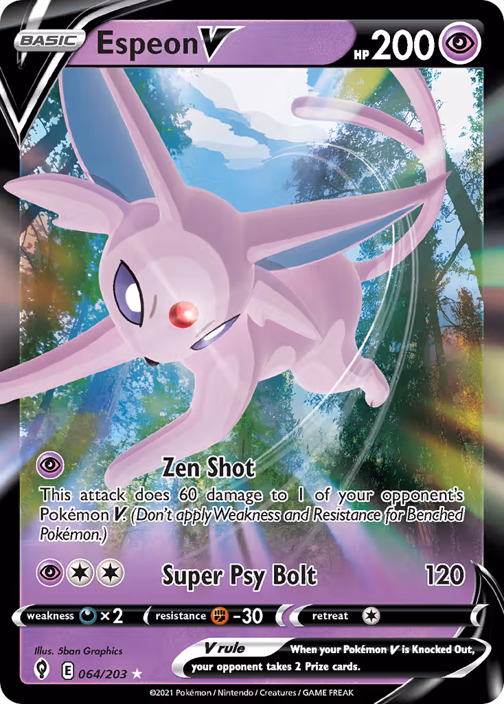 Espeon V 64/203 Pokemon card