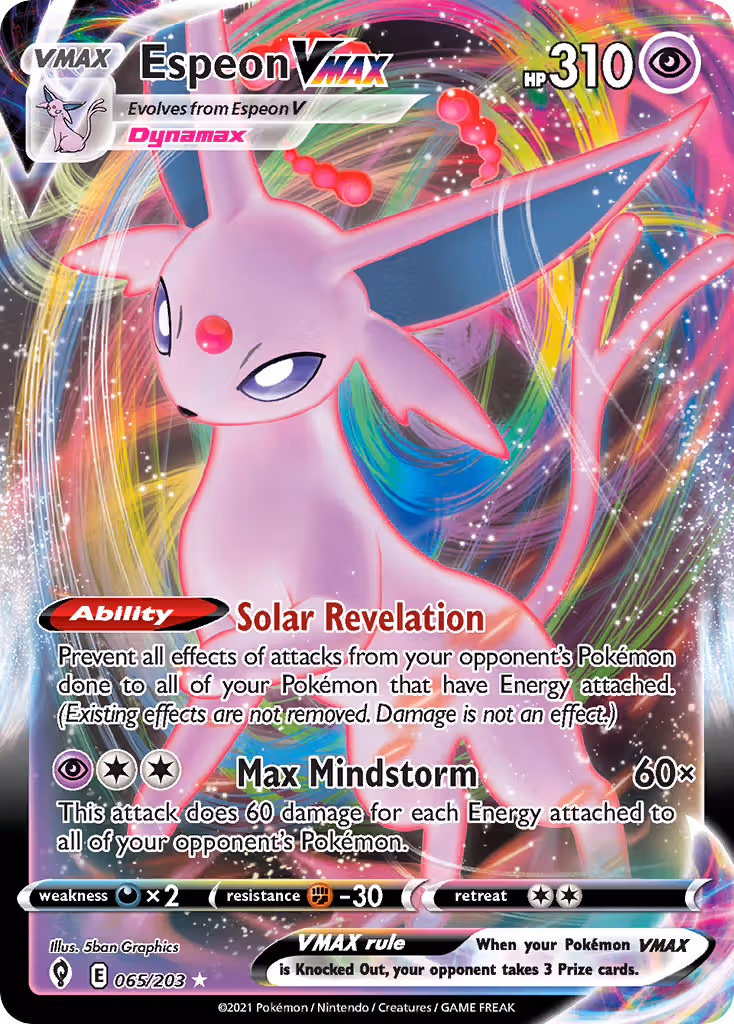 Espeon VMAX 65/203 Pokemon card