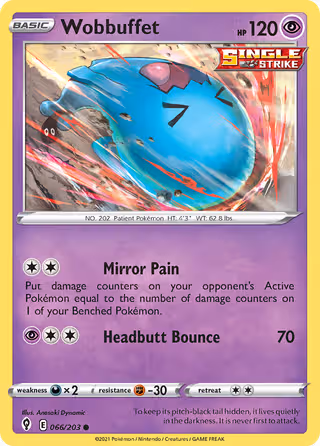 Wobbuffet 66/203 Pokemon card