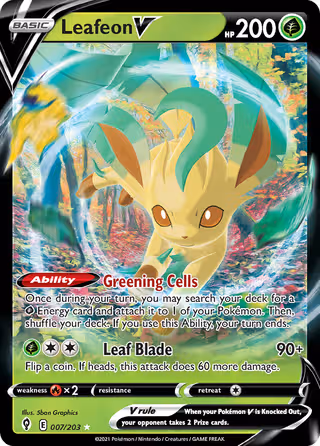 Leafeon V 7/203 Pokemon card