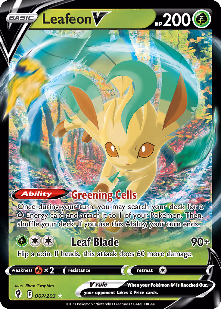 Leafeon V 7/203 Pokemon card