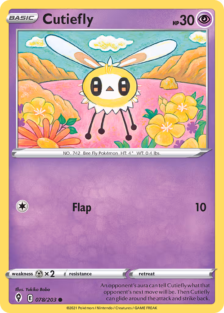 Cutiefly 78/203 Pokemon card