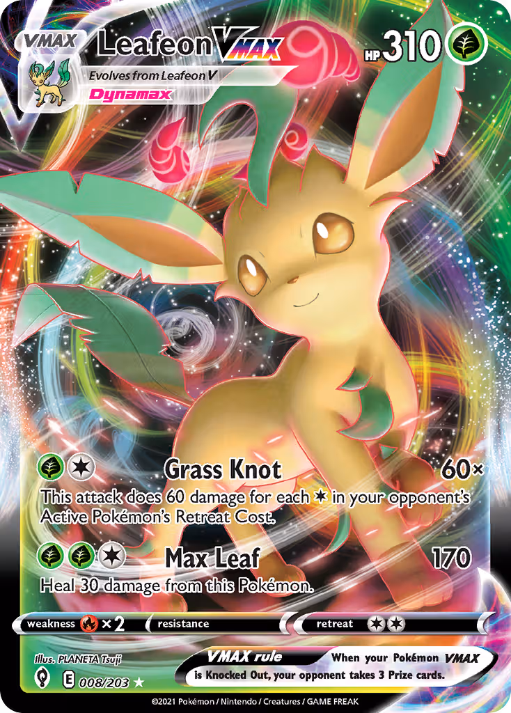 Leafeon VMAX 8/203 Pokemon card