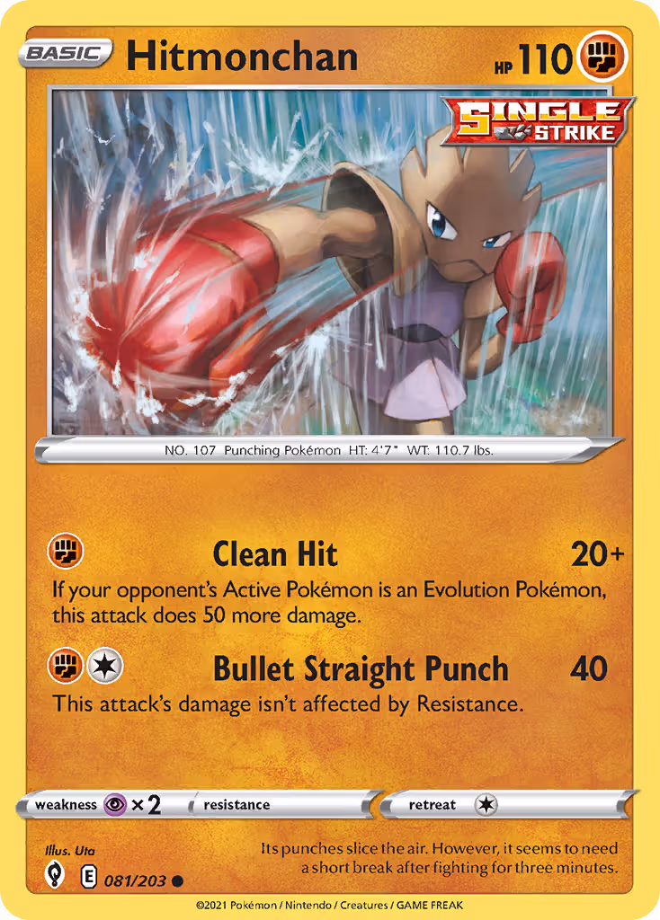 Hitmonchan 81/203 Pokemon card