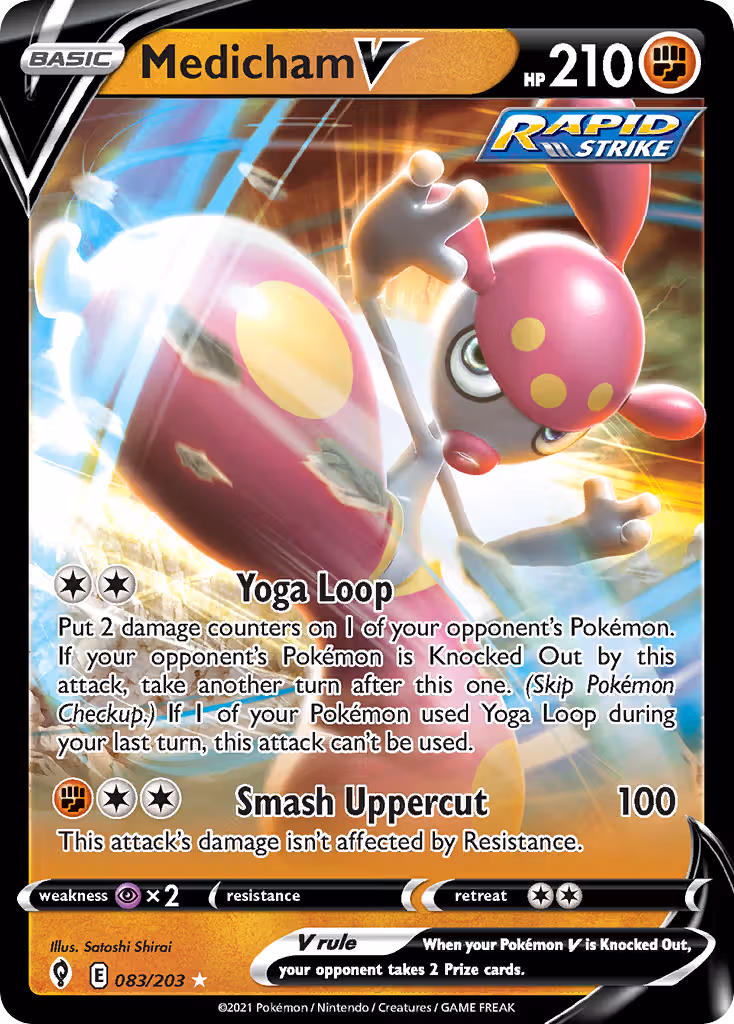 Medicham V 83/203 Pokemon card