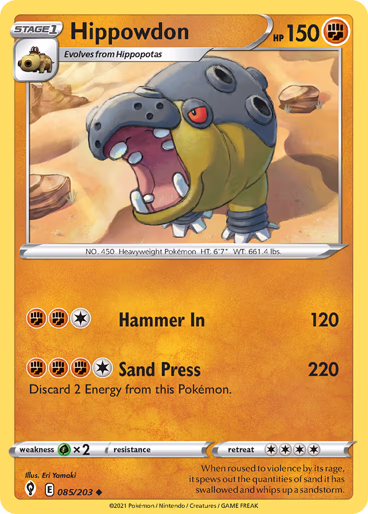 Hippowdon 85/203 Pokemon card