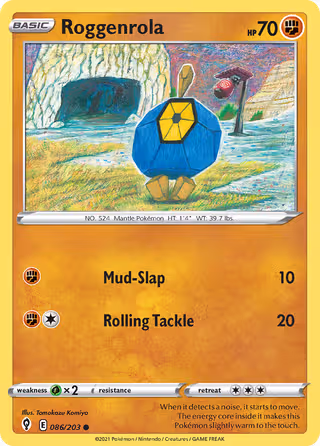 Roggenrola 86/203 Pokemon card