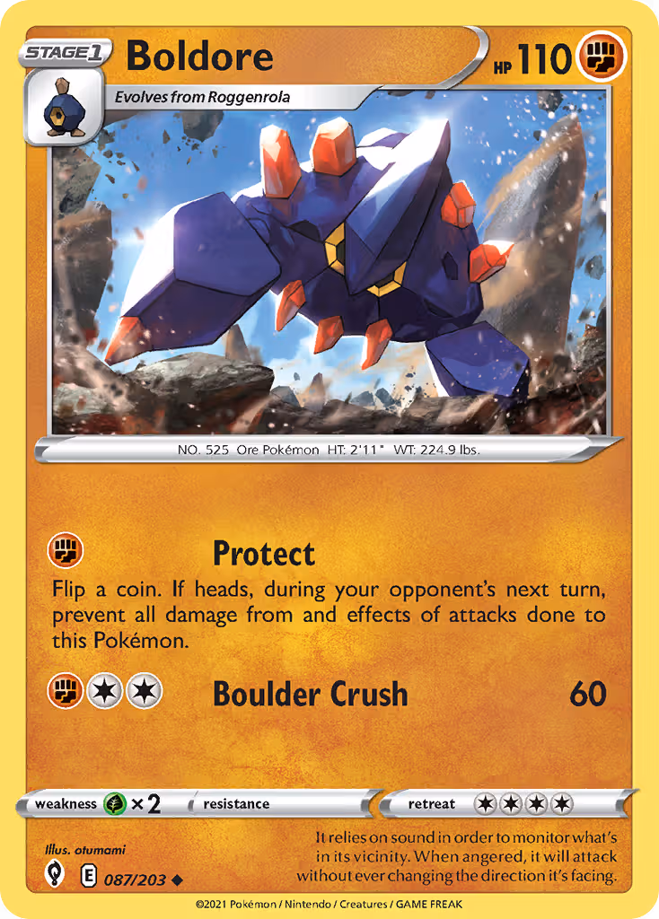 Boldore 87/203 Pokemon card