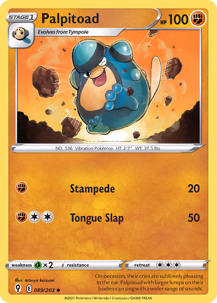 Palpitoad 89/203 Pokemon card