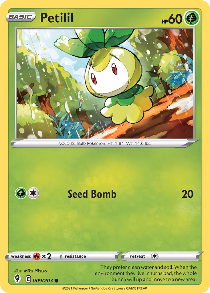 Petilil 9/203 Pokemon card